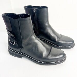 Franco Sparta Black Leather Lug Sole Boots